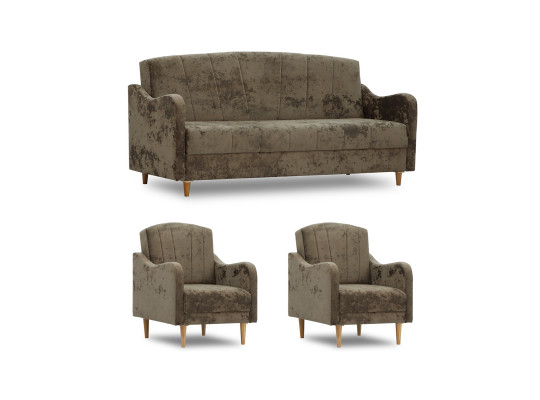 Гарнитур HOBEL UTA 3+1+1 F/R BROWN MONACO 5 (4) 
