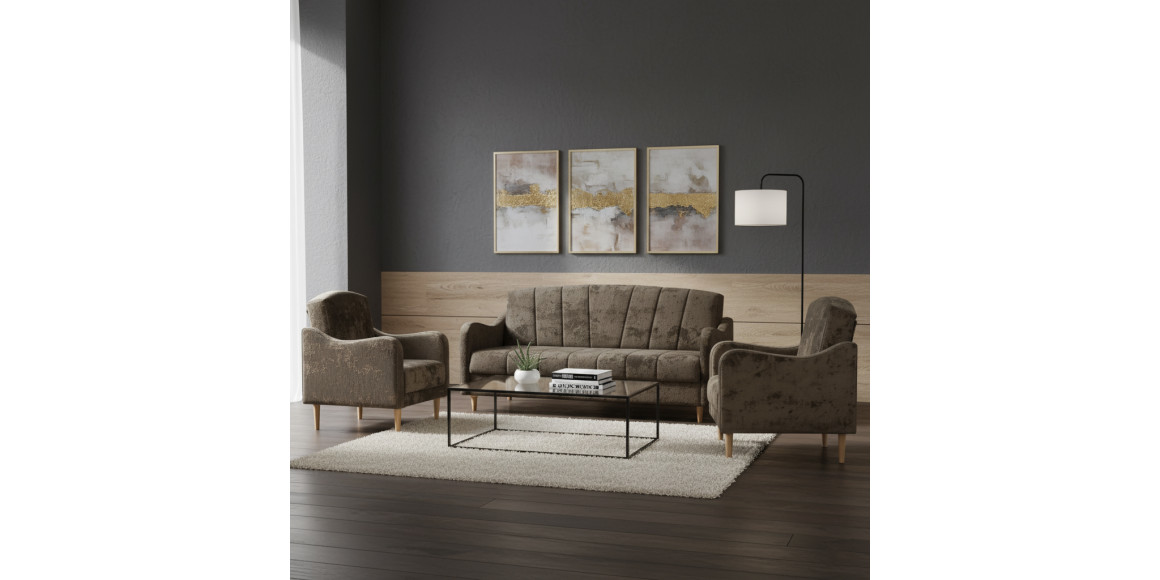 Гарнитур HOBEL UTA 3+1+1 F/R BROWN MONACO 5 (4) 