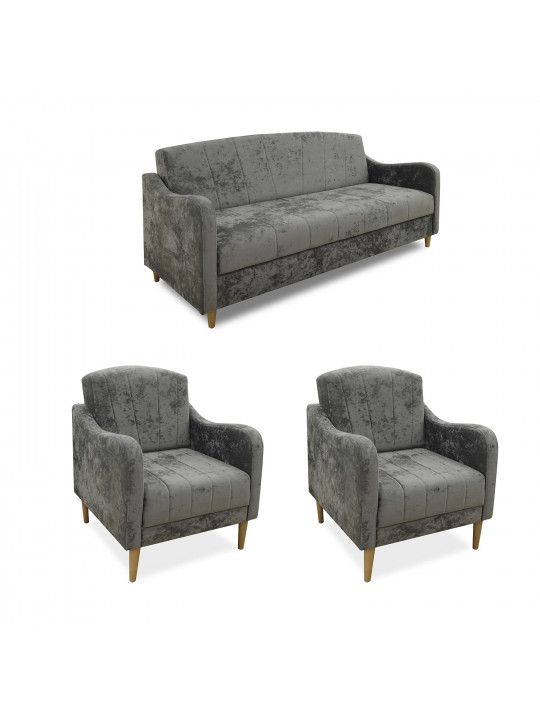 Sofa set HOBEL UTA 3+1+1 GREY MONACO 14 (4) 