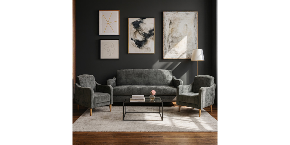 Гарнитур HOBEL UTA 3+1+1 GREY MONACO 14 (4) 