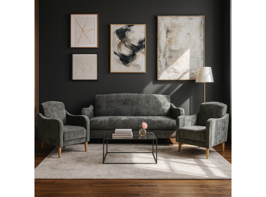 Sofa set HOBEL UTA 3+1+1 GREY MONACO 14 (4) 