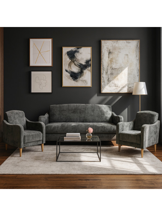 Հավաքածու HOBEL UTA 3+1+1 GREY MONACO 14 (4) 