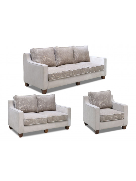 Sofa set HOBEL VEGAS 3+2+1 CREAM BREEZE 2 /CANYON TAUPE (3) 