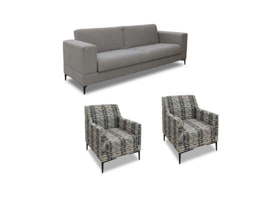 Sofa set HOBEL GLORIA 3+1+1 GREY SCANDI 18/ BENORRY 1010 (3) 