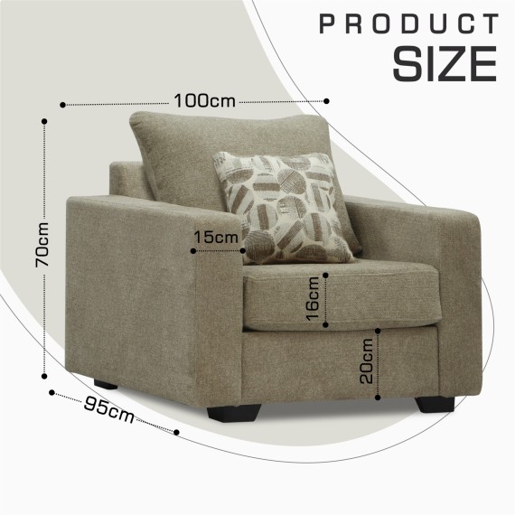 Sofa HOBEL ANGEL 1 LIGHT BROWN AMAZON 2 / GANZA 1009 (1) 