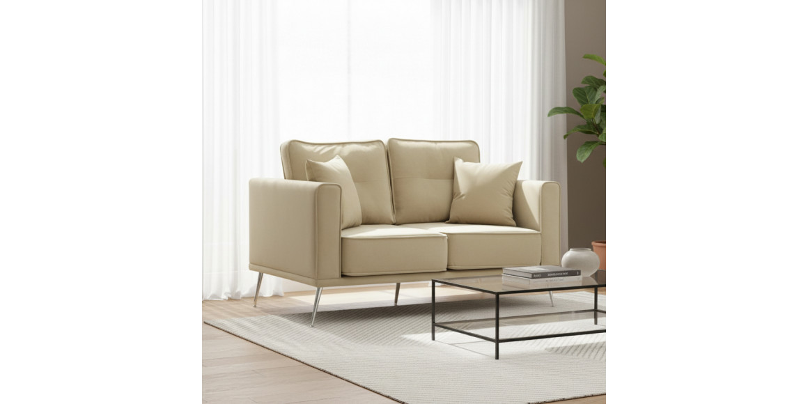 Диван HOBEL ARMANDO 2 STR CHROM 20SM/CREAM LEONARDO 3 (1) 