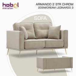 Sofa HOBEL ARMANDO 2 STR CHROM 20SM/CREAM LEONARDO 3 (1) 