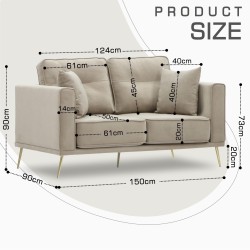 Sofa HOBEL ARMANDO 2 STR CHROM 20SM/CREAM LEONARDO 3 (1) 