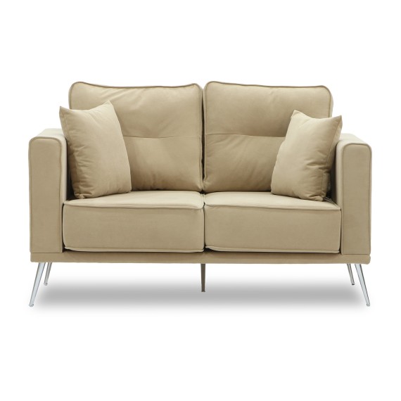 Բազմոց HOBEL ARMANDO 2 STR CHROM 20SM/CREAM LEONARDO 3 (1) 