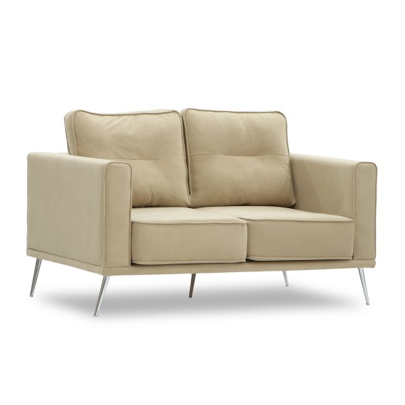 Բազմոց HOBEL ARMANDO 2 STR CHROM 20SM/CREAM LEONARDO 3 (1) 