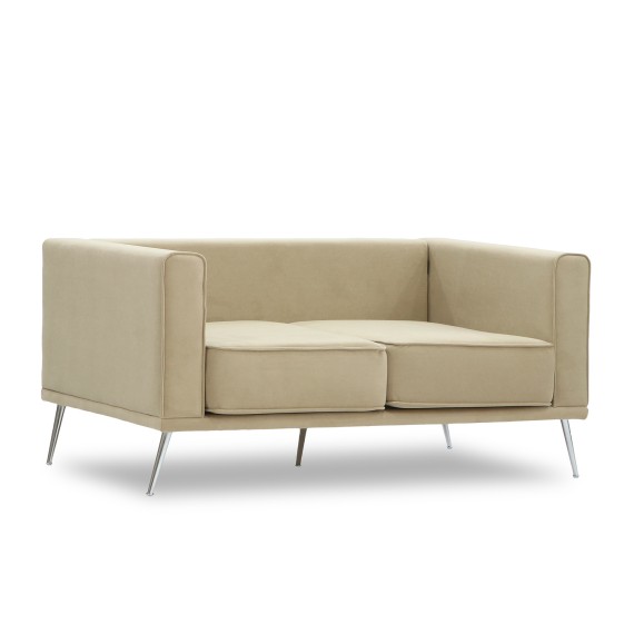Բազմոց HOBEL ARMANDO 2 STR CHROM 20SM/CREAM LEONARDO 3 (1) 