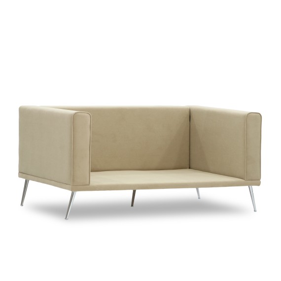 Բազմոց HOBEL ARMANDO 2 STR CHROM 20SM/CREAM LEONARDO 3 (1) 