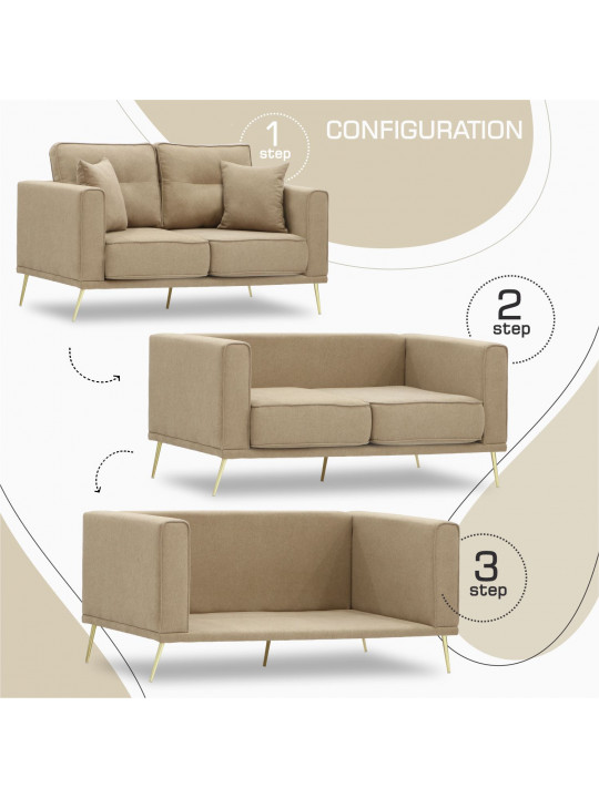 Բազմոց HOBEL ARMANDO 2 STR GOLD 18SM/BEIGE SCANDI 4 (1) 