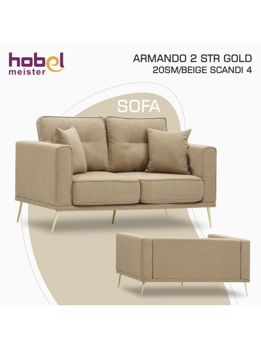 Sofa HOBEL ARMANDO 2 STR GOLD 20SM/BEIGE SCANDI 4 (1) 
