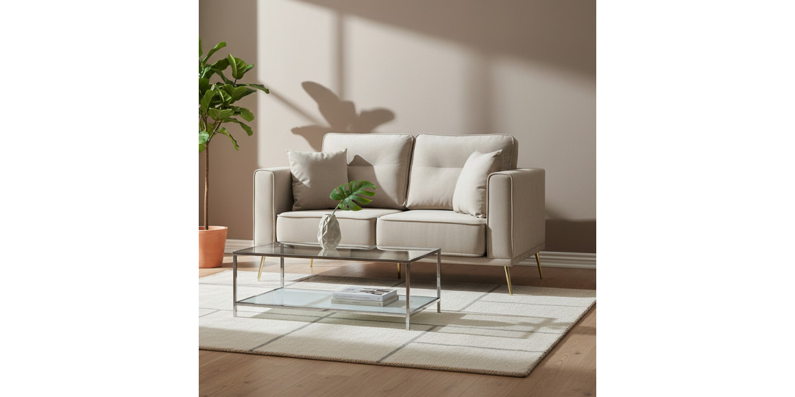 Բազմոց HOBEL ARMANDO 2 STR GOLD 20SM/CAPPUCCINO LEONARDO 4 (1) 