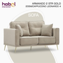Sofa HOBEL ARMANDO 2 STR GOLD 20SM/CAPPUCCINO LEONARDO 4 (1) 