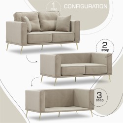 Sofa HOBEL ARMANDO 2 STR GOLD 20SM/CAPPUCCINO LEONARDO 4 (1) 