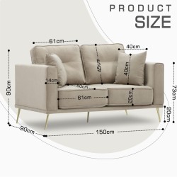 Sofa HOBEL ARMANDO 2 STR GOLD 20SM/CAPPUCCINO LEONARDO 4 (1) 