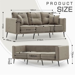 Sofa HOBEL ARMANDO 3 STR BLACK 20/ CAPPUCCINO LEONARDO 5 (1) 