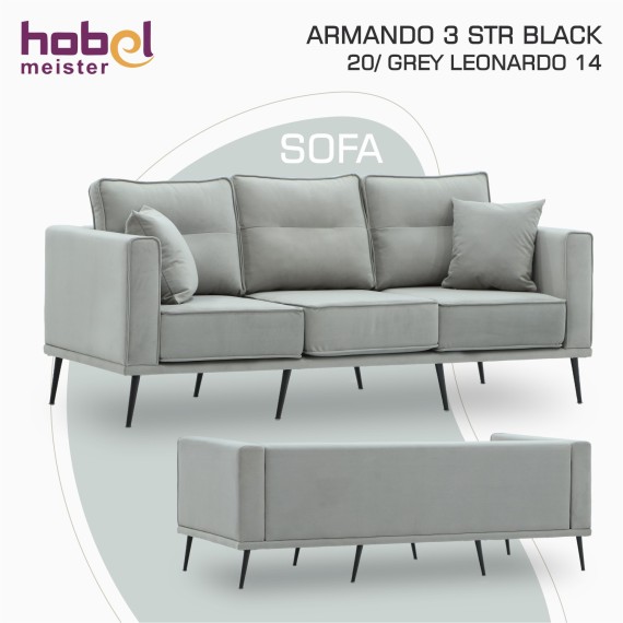 Sofa HOBEL ARMANDO 3 STR BLACK 20/ GREY LEONARDO 14 (1) 