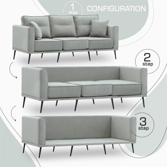 Sofa HOBEL ARMANDO 3 STR BLACK 20/ GREY LEONARDO 14 (1) 
