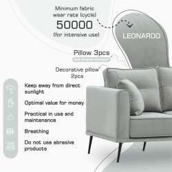 Sofa HOBEL ARMANDO 3 STR BLACK 20/ GREY LEONARDO 14 (1) 