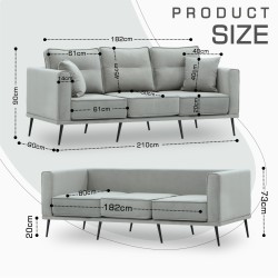 Sofa HOBEL ARMANDO 3 STR BLACK 20/ GREY LEONARDO 14 (1) 