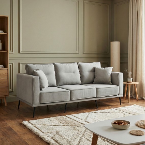 Բազմոց HOBEL ARMANDO 3 STR BLACK 20/ GREY LEONARDO 14 (1) 