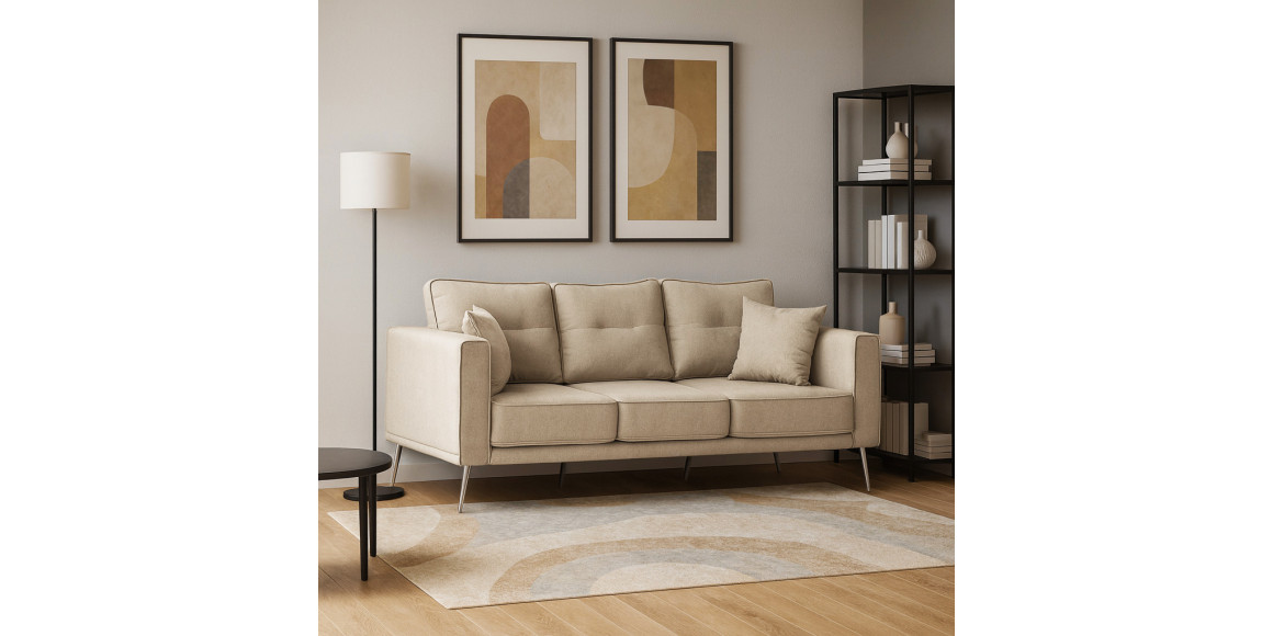 Sofa HOBEL ARMANDO 3 STR CHROM 18SM/BEIGE SCANDI 4 (1) 
