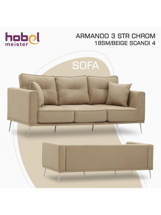 Բազմոց HOBEL ARMANDO 3 STR CHROM 18SM/BEIGE SCANDI 4 (1) 