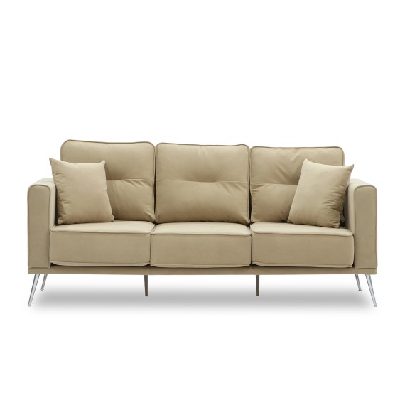 Диван HOBEL ARMANDO 3 STR CHROM 20SM/CREAM LEONARDO 3 (1) 