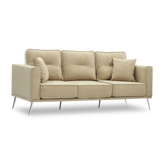 Диван HOBEL ARMANDO 3 STR CHROM 20SM/CREAM LEONARDO 3 (1) 