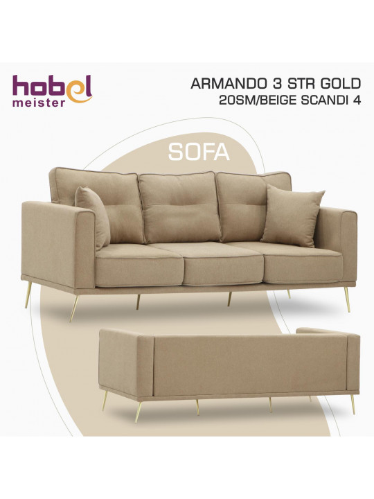 Բազմոց HOBEL ARMANDO 3 STR GOLD 20SM/BEIGE SCANDI 4 (1) 