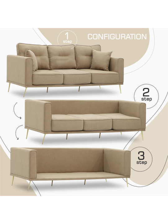 Բազմոց HOBEL ARMANDO 3 STR GOLD 20SM/BEIGE SCANDI 4 (1) 