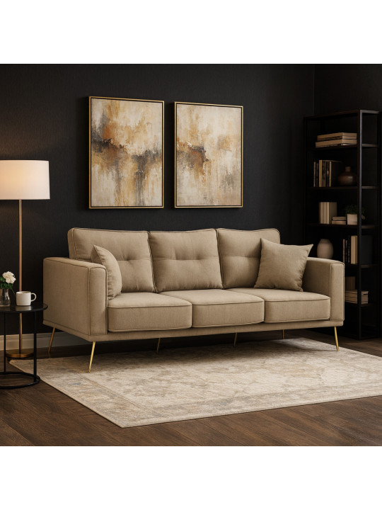 Բազմոց HOBEL ARMANDO 3 STR GOLD 20SM/BEIGE SCANDI 4 (1) 