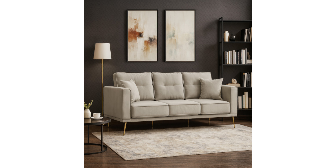 Sofa HOBEL ARMANDO 3 STR GOLD 20SM/CAPPUCCINO LEONARDO 4 (1) 