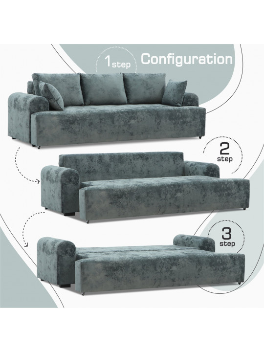 Sofa HOBEL BARON DARK GREY MONACO 15/ NIAGARA LIGHT GREY (3) 