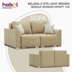 Диван HOBEL BELONA 2 STR LIGHT BROWN BONCUK 6/CREAM INFINITY 103 (5) 