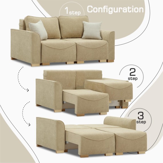 Sofa HOBEL BELONA 2 STR LIGHT BROWN BONCUK 6/CREAM INFINITY 103 (5) 