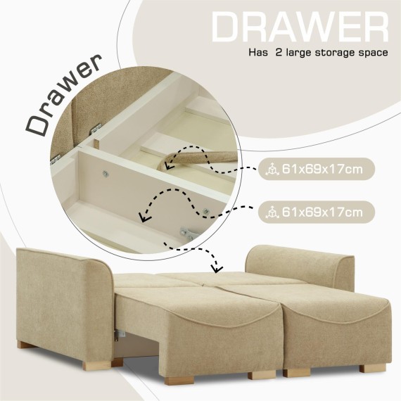 Sofa HOBEL BELONA 2 STR LIGHT BROWN BONCUK 6/CREAM INFINITY 103 (5) 