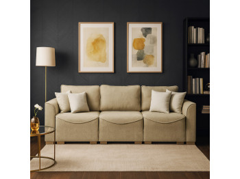 Sofa HOBEL BELONA 3 STR LIGHT BROWN BONCUK 6/CREAM INFINITY 103 (7) 