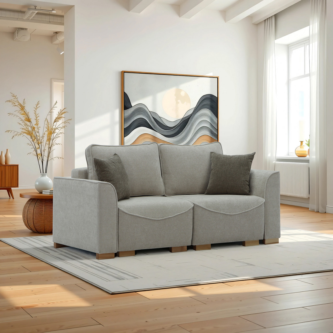 Sofa HOBEL BELONA LUXE 2 CREAM BONCUK 4/ BROWN SHO 599-2 (5) 