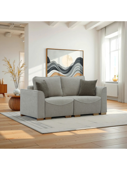 Диван HOBEL BELONA LUXE 2 CREAM BONCUK 4/ BROWN SHO 599-2 (5) 