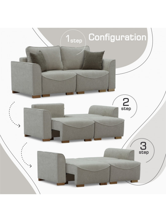 Sofa HOBEL BELONA LUXE 2 CREAM BONCUK 4/ BROWN SHO 599-2 (5) 