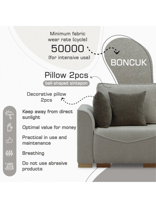 Sofa HOBEL BELONA LUXE 2 CREAM BONCUK 4/ BROWN SHO 599-2 (5) 