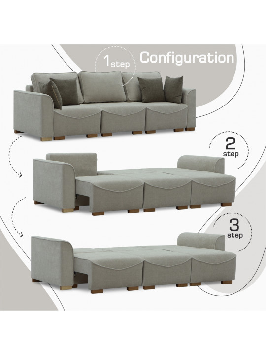 Sofa HOBEL BELONA LUXE 3 CREAM BONCUK 4/ BROWN SHO 599-2 (7) 
