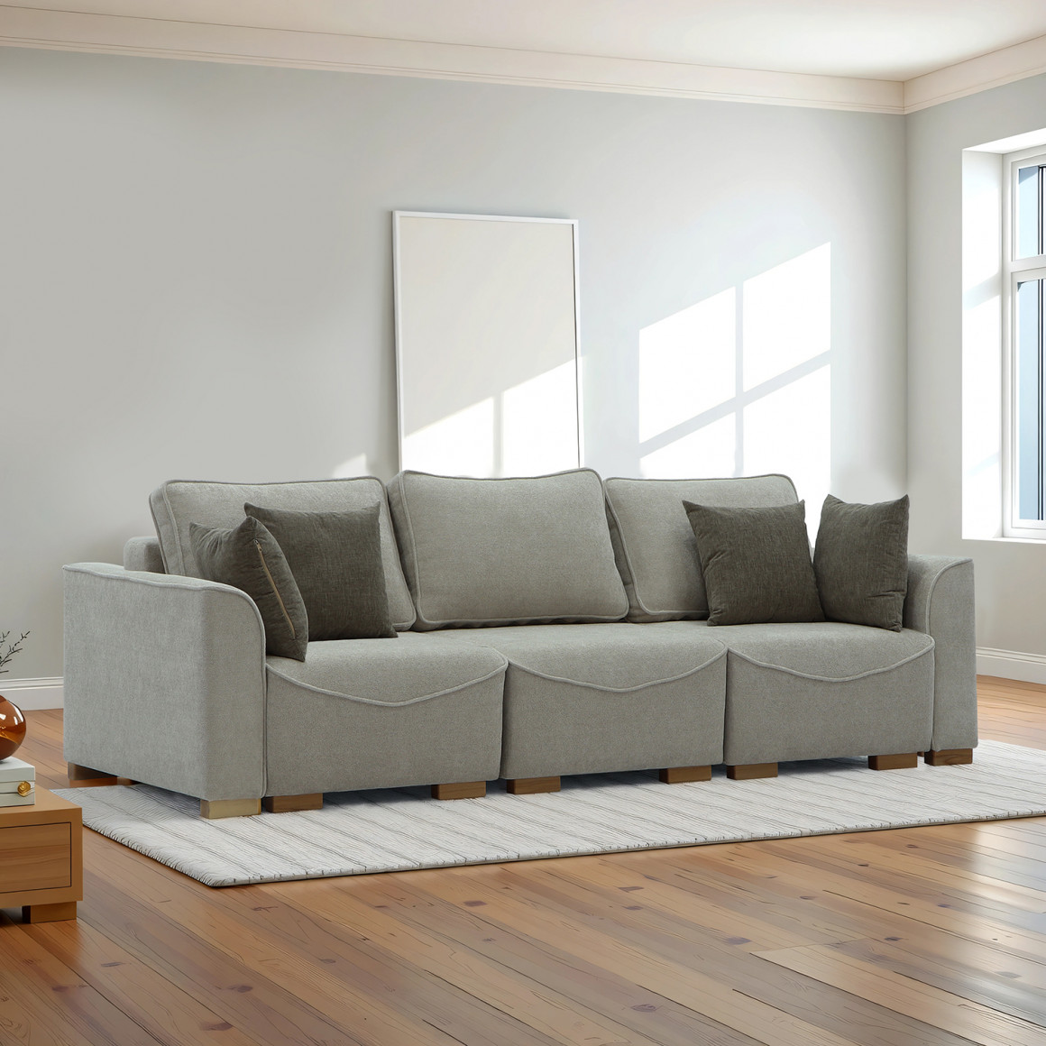 Sofa HOBEL BELONA LUXE 3 CREAM BONCUK 4/ BROWN SHO 599-2 (7) 