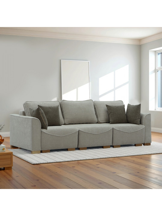 Բազմոց HOBEL BELONA LUXE 3 CREAM BONCUK 4/ BROWN SHO 599-2 (7) 