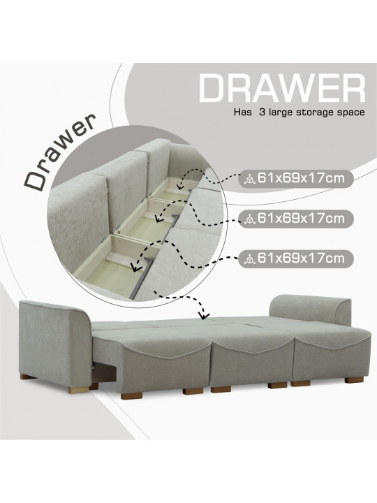 Sofa HOBEL BELONA LUXE 3 CREAM BONCUK 4/ BROWN SHO 599-2 (7) 