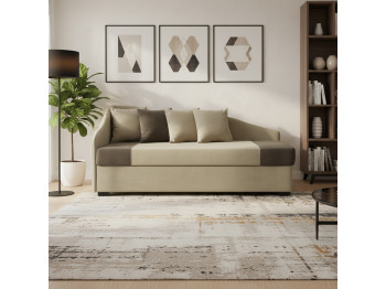 Диван HOBEL BIG-BEN BEIGE LEONARDO 03/ DARK BROWN LEONARDO 06 L (2) 